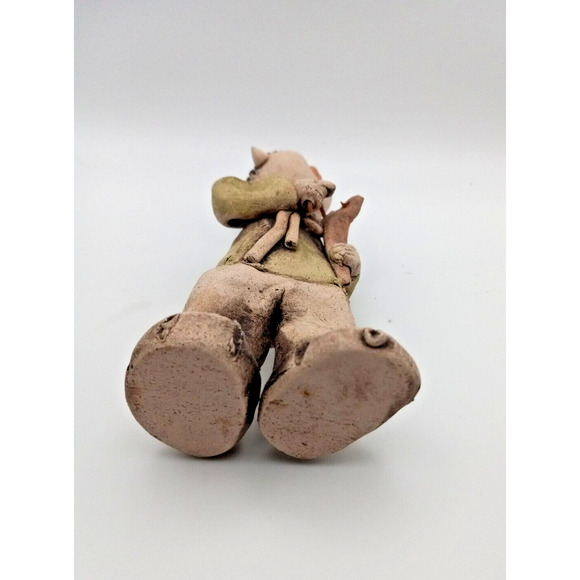 Bonsan Japanese Earthenware Girl & Boy Unglazed Pottery- Vintage Handmade - Picture 11 of 12